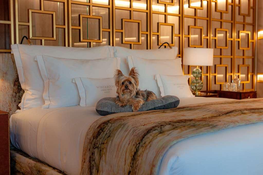Wine & Books Lisboa Hotel 設備 写真 A dog on a bed